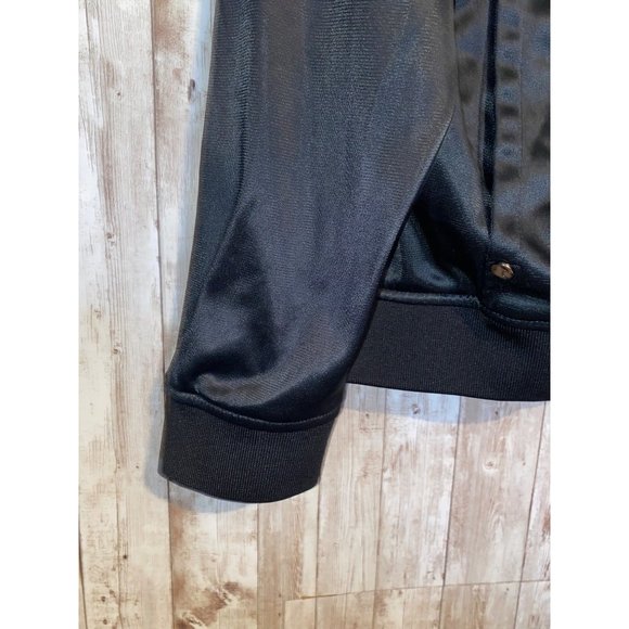 Men's Black Full Zip Coogi Signature Bomber Patch Jacket Coat Size XL Satin Feel - Picture 2 of 15